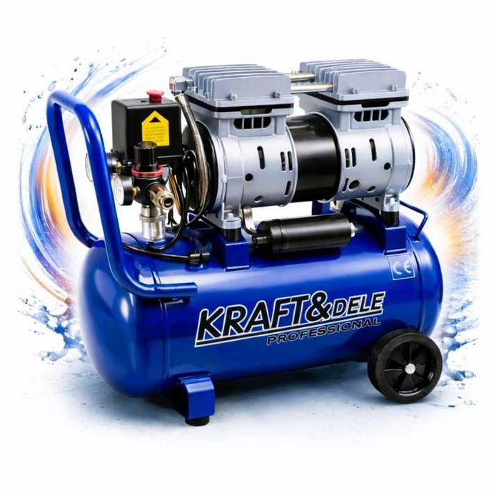 Kompresor Bezolejowy Sprężarka Bezolejowa 24L 1200W 220L/min Solidna *