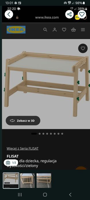 Biurko regulowane ikea Flisat