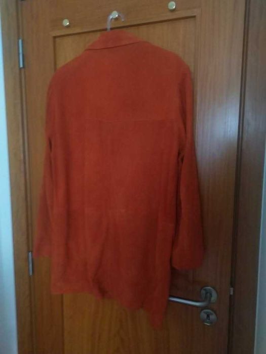 Blazer camurça-laranja escuro