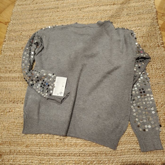 Sweter sweterek srebrny szary cekiny błyszczący nowy