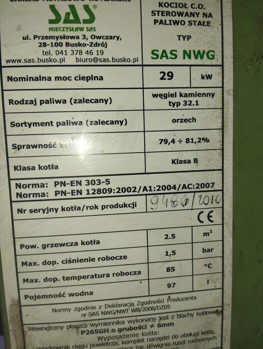 Części do pieca SAS