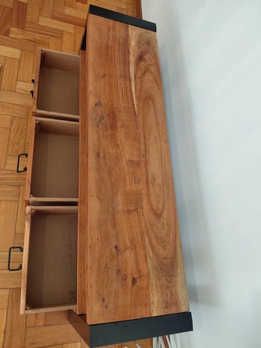 Móvel De Tv 120x30x45 Cm Madeira de Mangueira Maciça