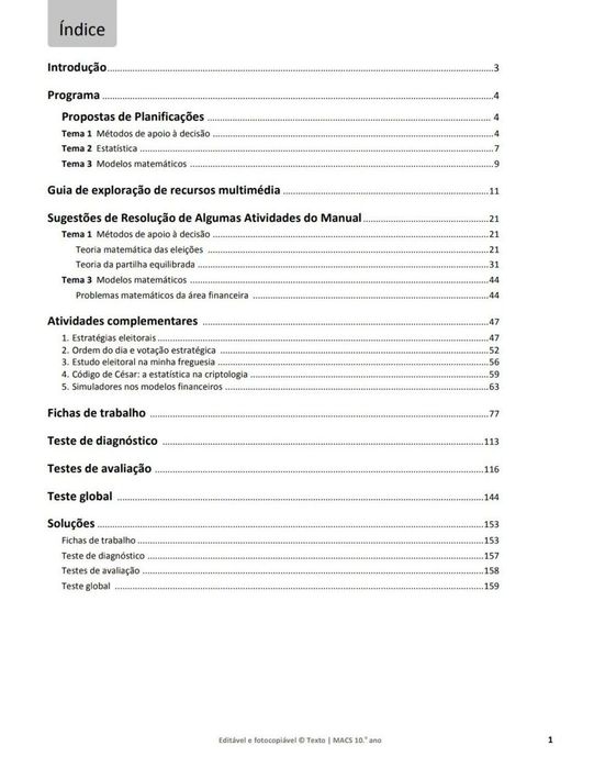 Recursos do Professor - MACS 10° ano