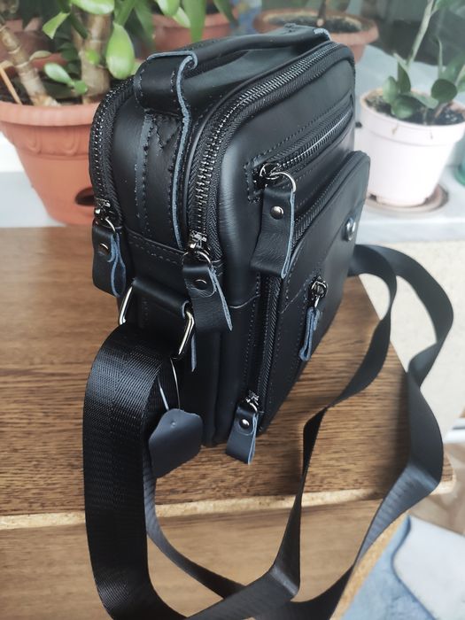 Кожаная мужская Сумка-Бврсетка. Коричневая и Черная