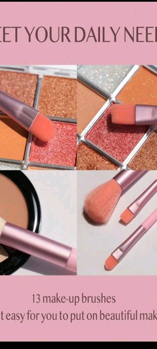 Zestaw pędzli do makijażu 13 sztuk. Nowe. Polecam.