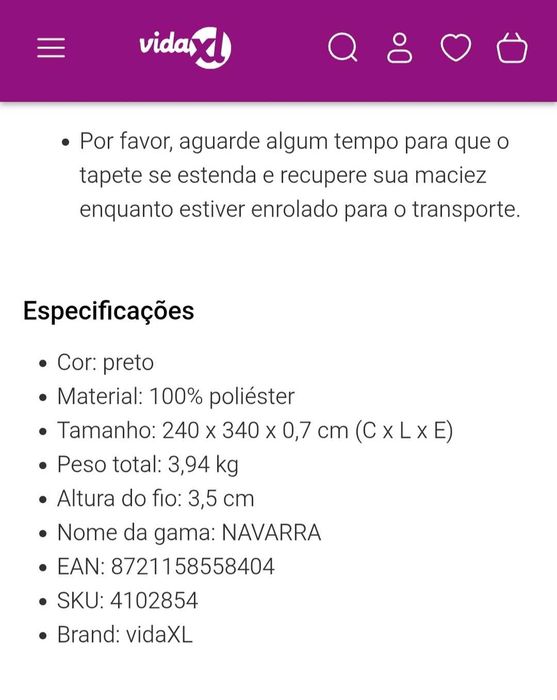 Tapete de pêlo preto