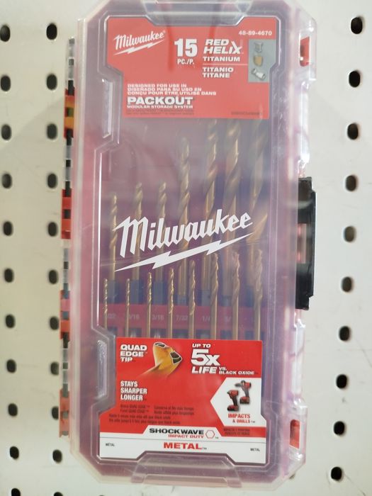 Milwaukee 48-89-4670 Shockwave titanium набір свердл 15шт оригінал США