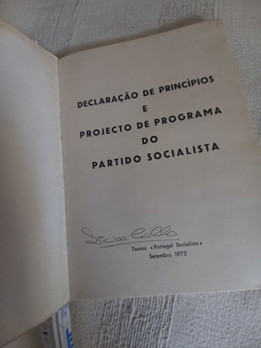 folheto do Partido Socialista em 1973