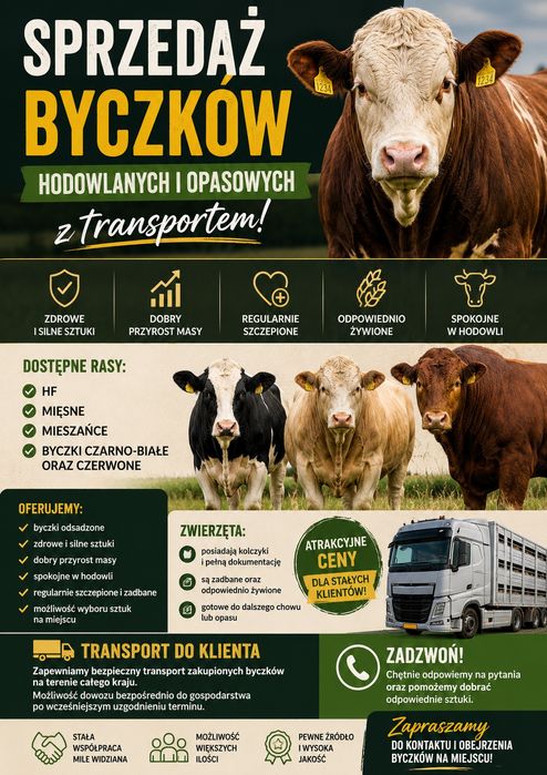 Sprzedaż Byczków z Transportem PL