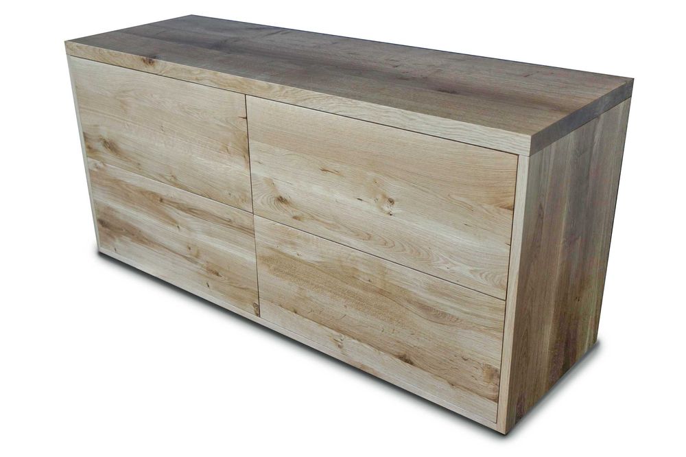 Drewniana szafka pod umywalkę szuflady dąb 120 cm wisząca