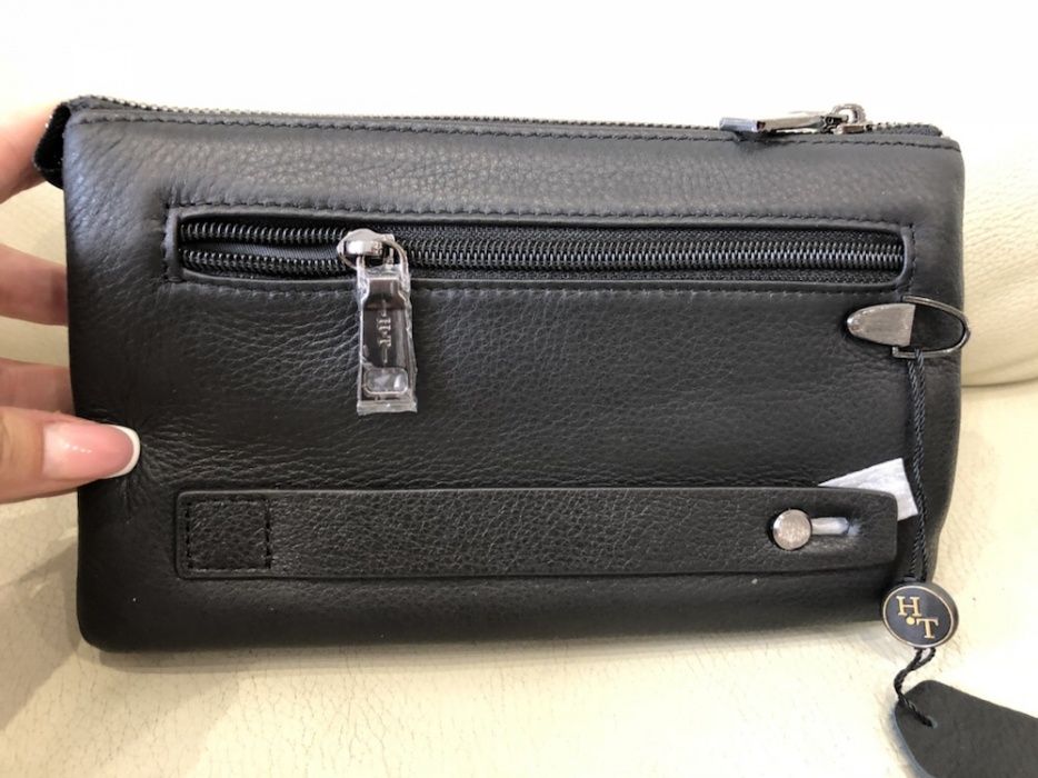 HT Leather Барсетка Мужская сумка из натуральной кожи Кожаная сумка