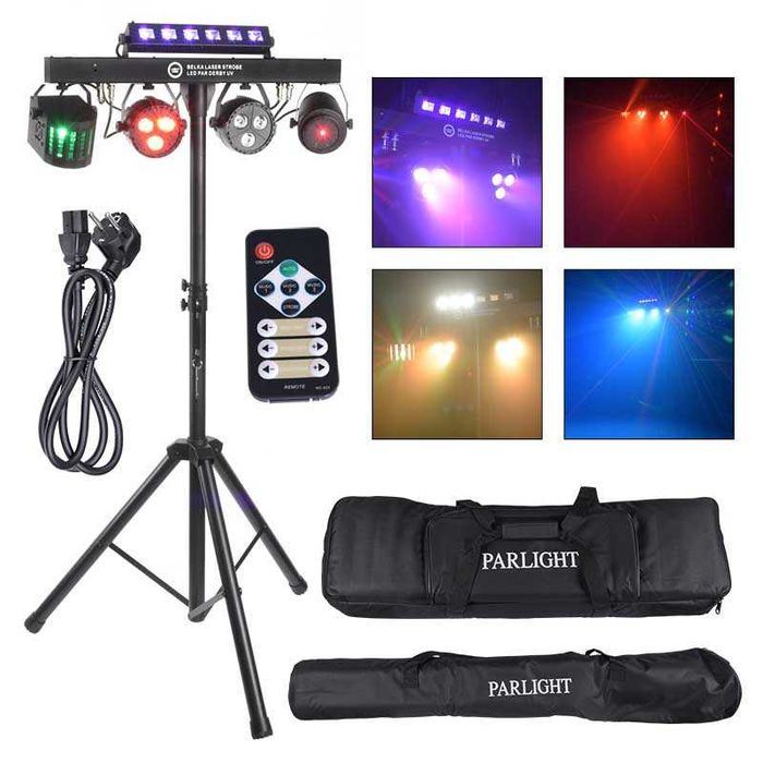 LIGHT4ME belka Laser Stroboskop LED PAR DERBY UV IR efekt dyskotekowy