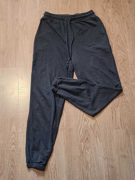 Szare spodnie dresowe dresy wiązane ściągacze H&M XS Basic streatwear