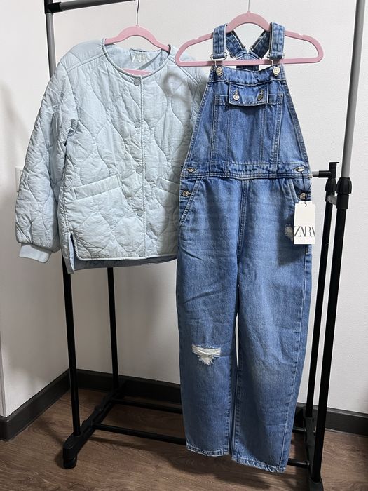 Куртка Zara, джинсовий комбінезон Zara, сукня Reserved