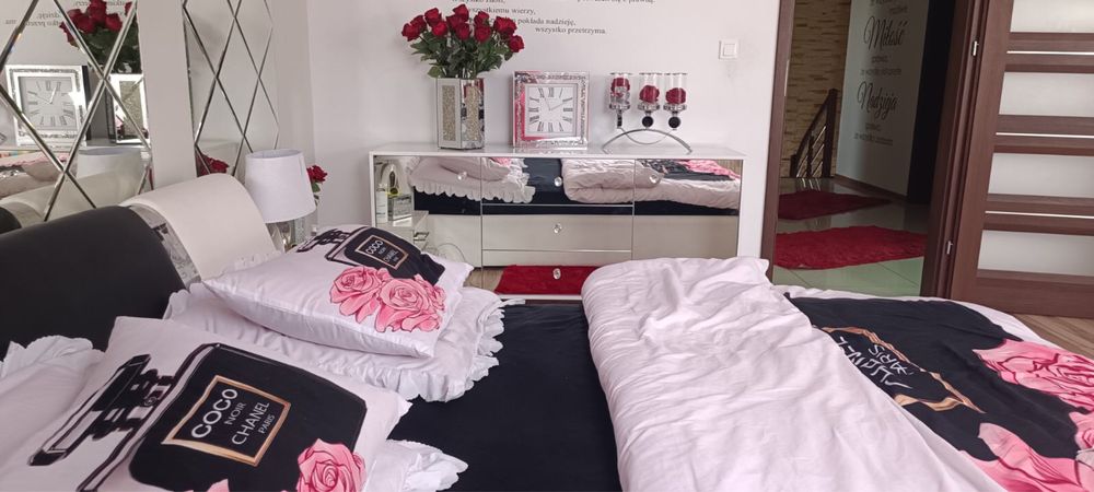 Komoda lustrzana, ludwik, galka krysztal, glamour, Okazja!