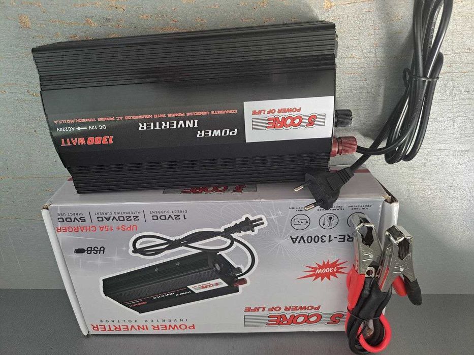 Бесперебойник Инвертор+зарядка 15Ампер 12-220 1300w  Преобразователь