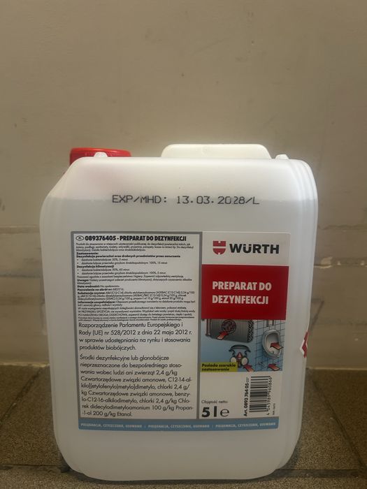Preparat Wurth do dezyfekcji klimatyzacji 5 litrów