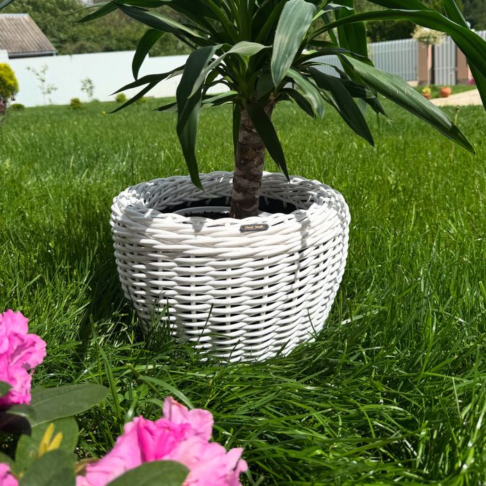 Кашпо з  ротангу Вазон з ротангу новорічний вінок  кошик великодній