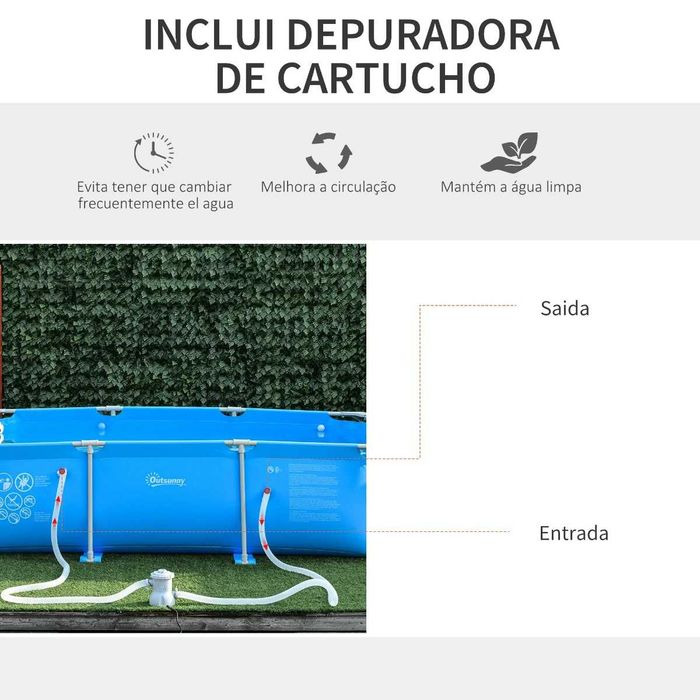 Piscina Desmontável com Estrutura Metálica (Vários Tamanhos)
