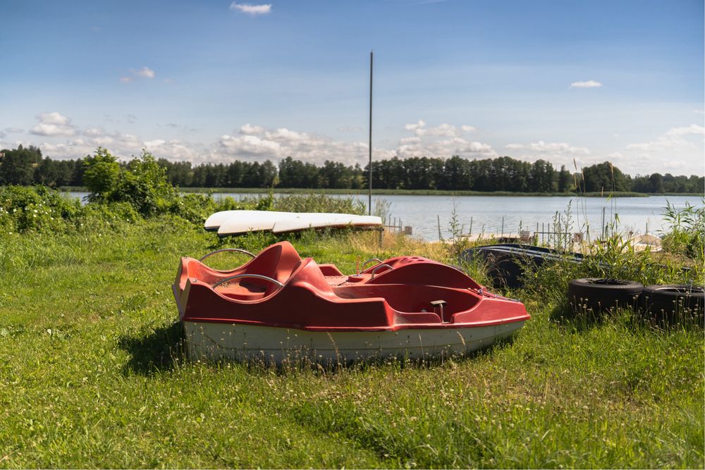 Domek nad jeziorem Symsar Warmia i Mazury prywatny pomost las grzyby