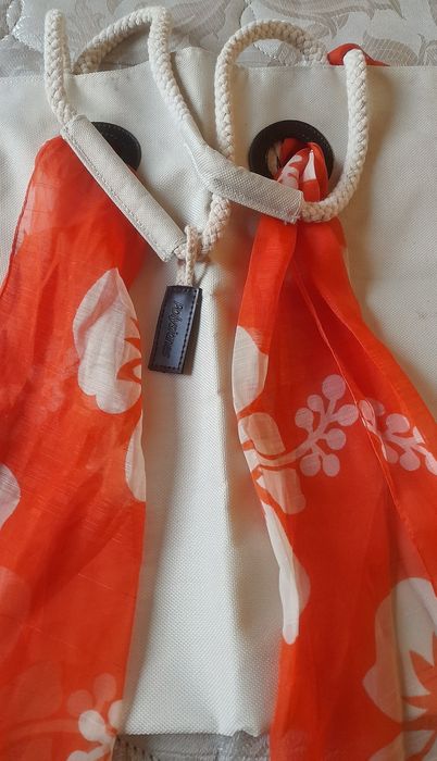 Saco praia com lenço laranja - Novo