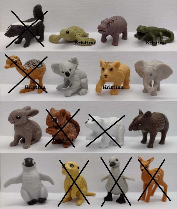 *_* Zestaw 9szt. Zwierzątka Natoons 2024+ kartki, figurki nowe kinder