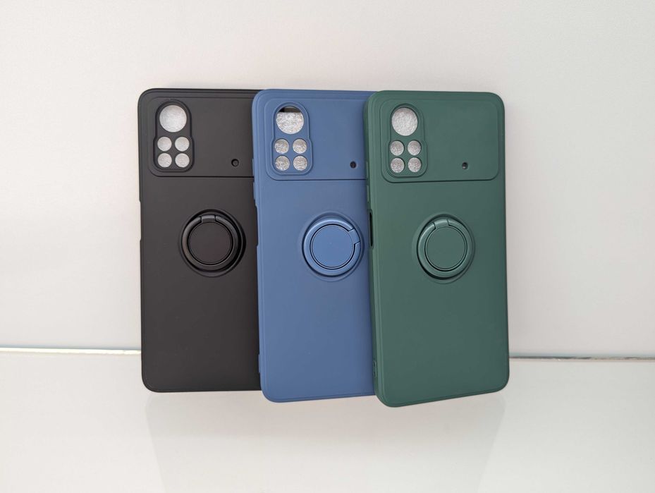 Противоударный чехол Poco X4 pro 5g soft touch с кольцом Чохол