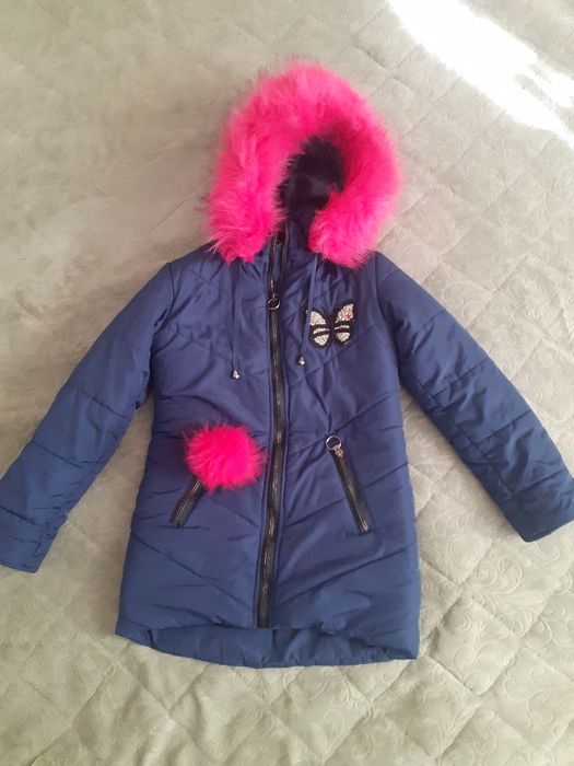 Куртка пальто зимова на дівчинку на 134 см