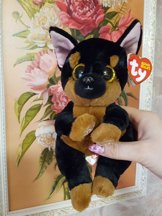 TY Beanie Babies редкий глазастик собака ротвейлер FRITZ 22см оригинал