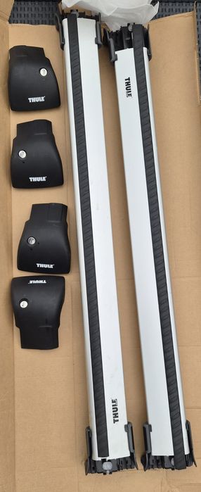 Thule WingBar Edge 9595 srebrne komplet 2 belki 4 stopy zamki kluczyki