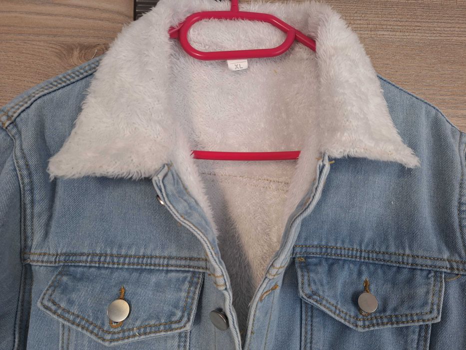 Kurtka męska z kożuszkiem jeansowa