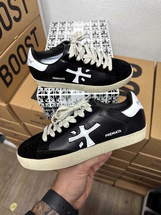 Кеды Кроссовки Premiata steven black / Премиата черные 38 39 42 43 44