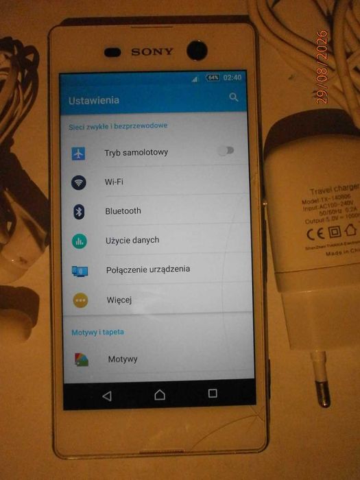 Smartfon Sony Xperia M5 E5603 3/16GB Biały Komplet.