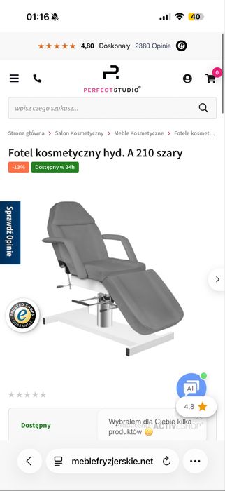 Fotel i taboret kosmetyczne