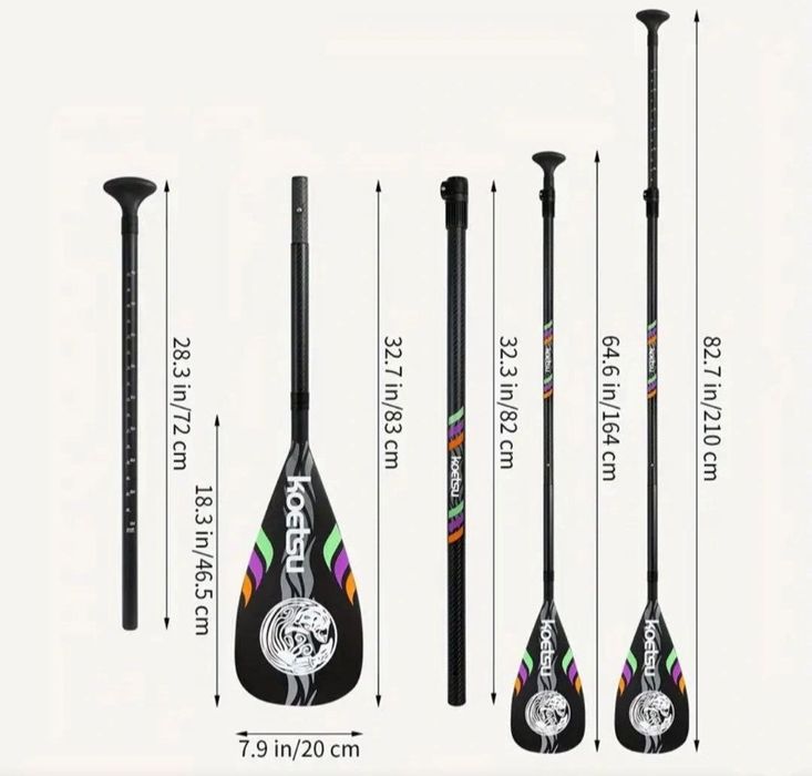 Карбонове весло з чеслом, для веслування на Сап борді