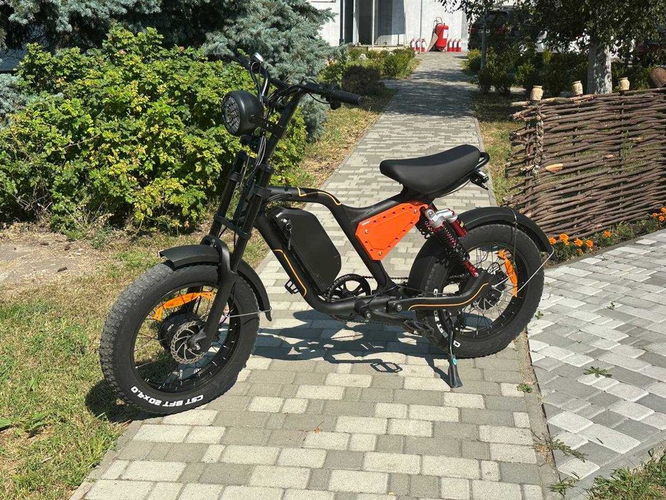 Електровелосипед X-BOOST OO7 (26 ампер | Повний привід 2*600 Ват), Фетбайк на широких колесах+PAS ассистент