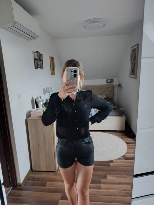 Koszula elegancka kobieca s m przezroczysta