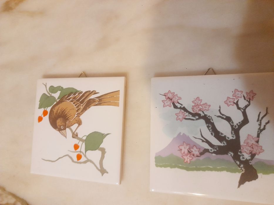 Conjunto de 4 Azulejos Decorativos Orientais