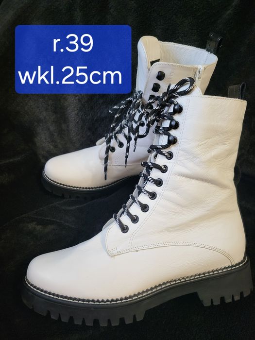 Oryginalne skórzane workery damskie NoiDue r.39 skóra nat jak nowe