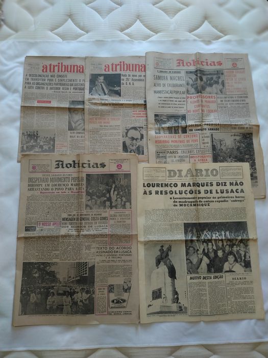 Cinco Jornais de Moçambique de Pós 25 de Abril de 1974