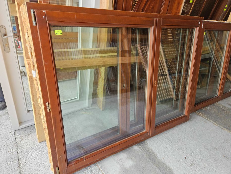 OKNA Drewniane Sosnowe Dwuskrzydłowe 186x137cm 3 sztuki okno