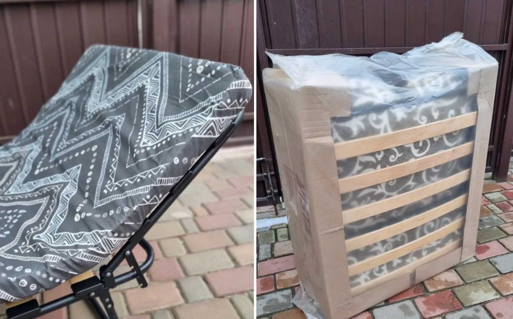 Комплект кровать раскладушка с матрасом ліжко розкладачка на ламелях