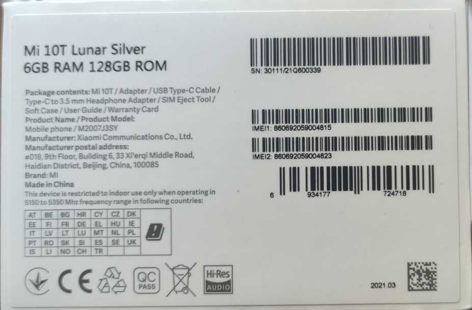 telefon Xiaomi Mi 10T używany sprawny kpl - możliwa zamiana tablet