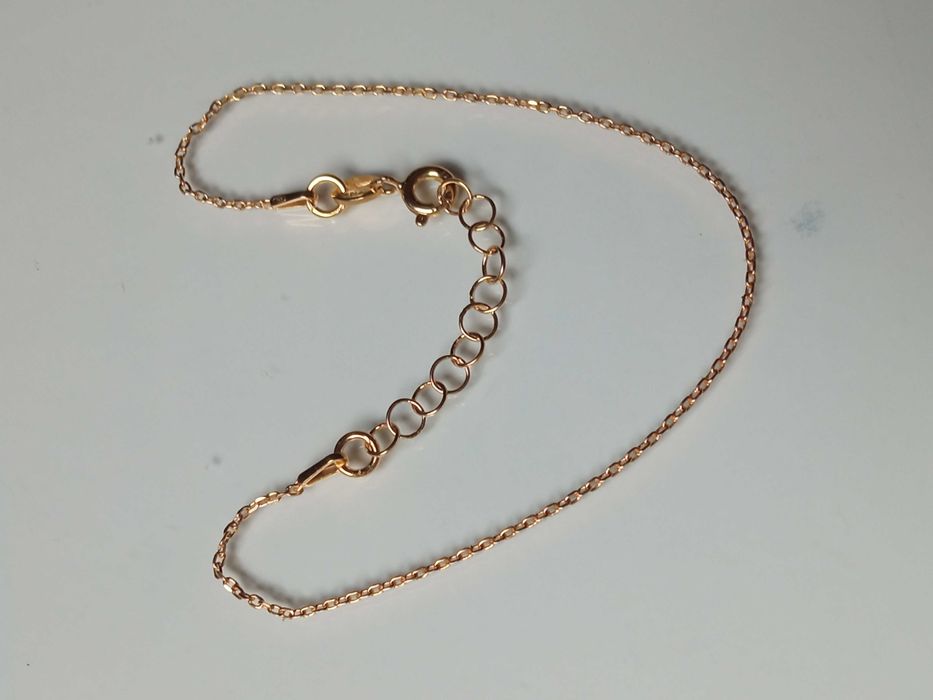 Pozłacana bransoletka 17+3 cm Splot Ankier Sterling Silver 925