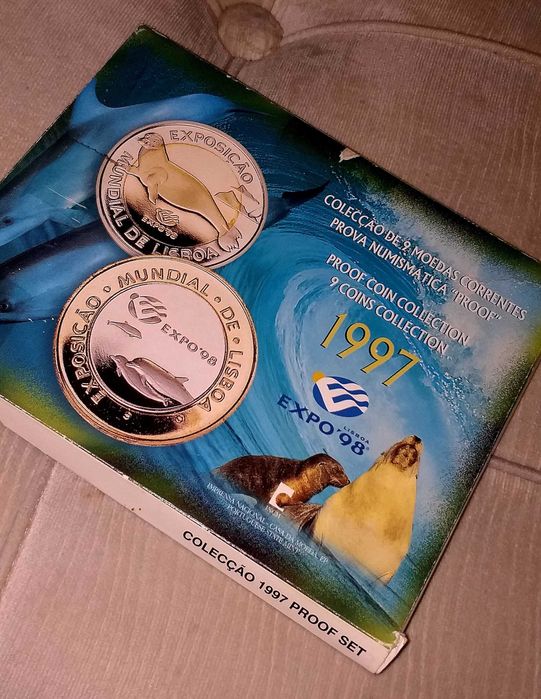 Colecção de 9 moedas "Proof" da Expo 98 (INCM)