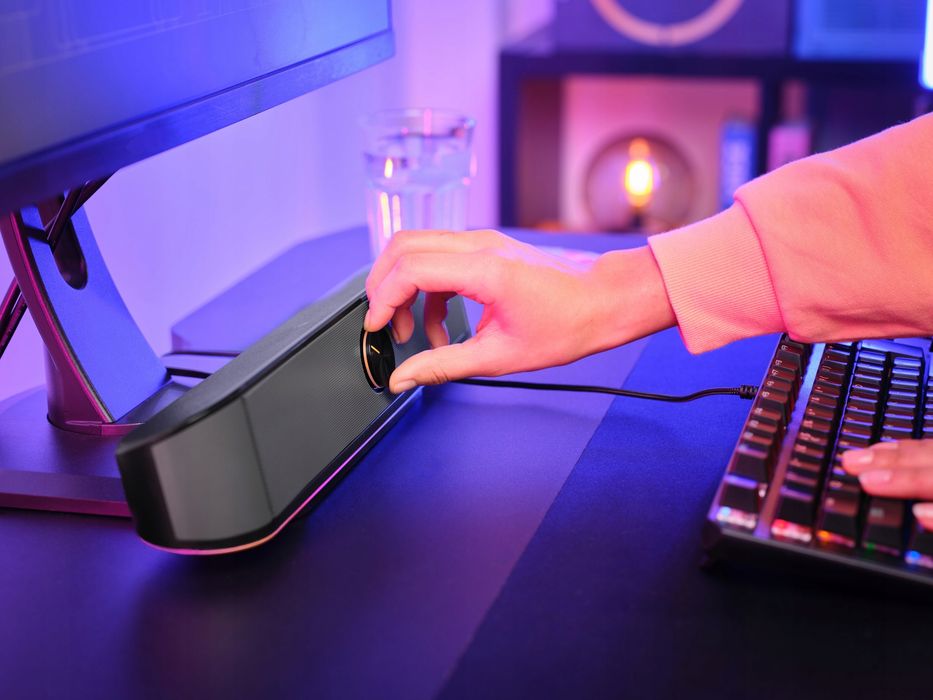 głośnik soundbar komputerowy pc rgb led 12w gamingowy stereo