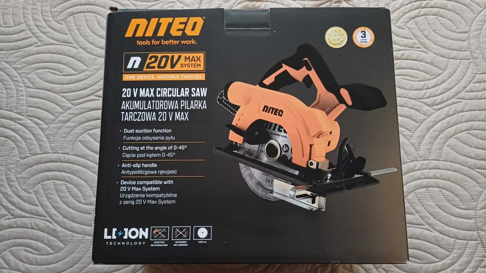 Pilarka Tarczowa Akumulatorowa 20V Max Niteo