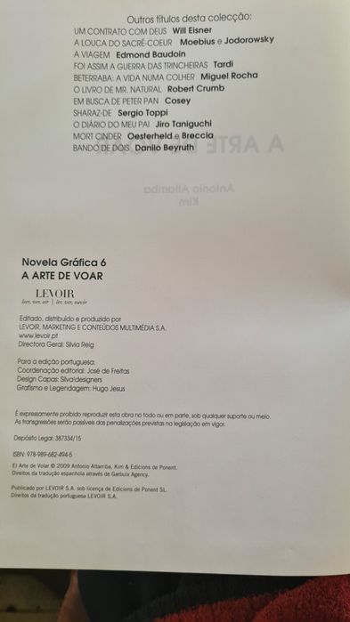 Novela Gráfica "A Arte de Voar".