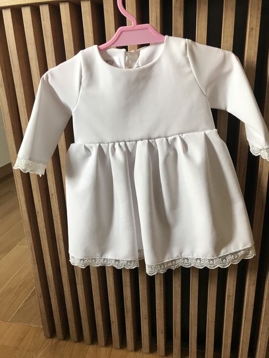 Chrzest śliczna sukienka i płaszczyk 74-86