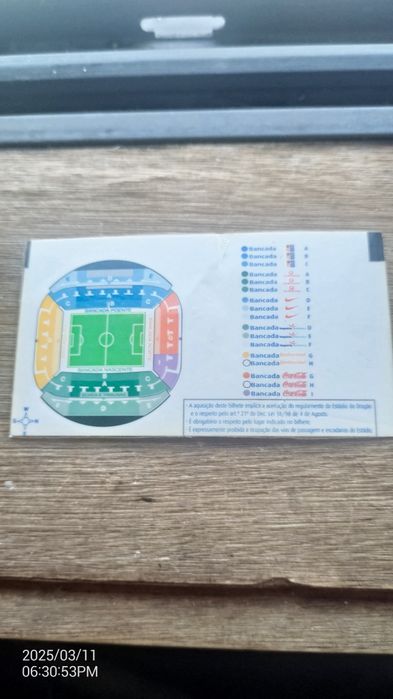 Bilhete original jogo FC Porto vs Barcelona